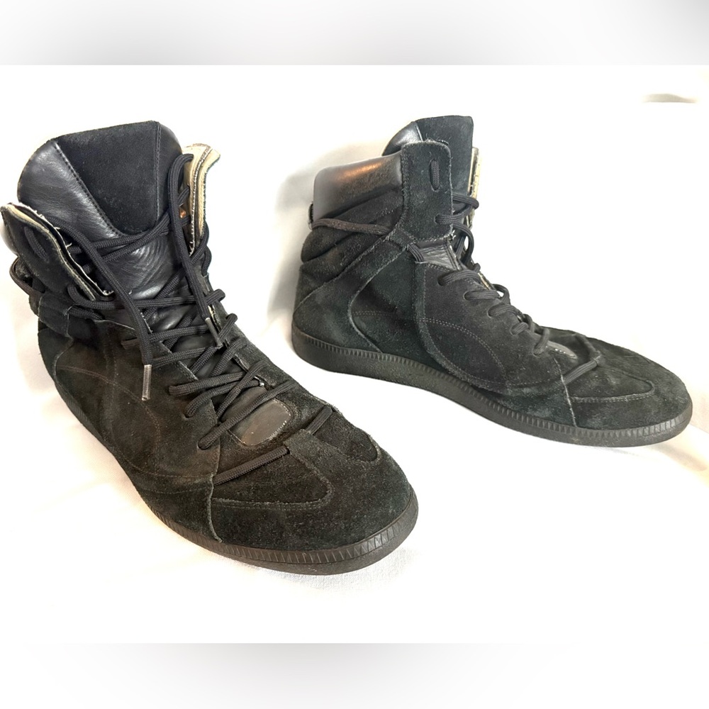 Maison Martin Margiela Men's Suede Black High-Top Sneakers sz 11